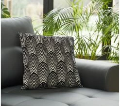 Promo ⭐ TIME Coussin 40x40 cm PALM Gris 😀 -Promos TIME Magasin 2099901412126 AMB2