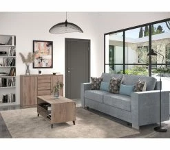 Promo ⭐ TIME Coussin 40x40 cm PALM Gris 😀 -Promos TIME Magasin 2099901412126 AMB4