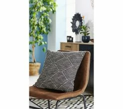 Offres ✨ TIME Coussin 40x40 cm ETHNIC CHIC Blanc/Noir 🌟 -Promos TIME Magasin 2099901415257 AMB2