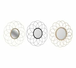 Offres 🛒 TIME Miroir ø 48 cm SOL Noir / Naturel / Doré 😍 -Promos TIME Magasin 2099901416070 Q