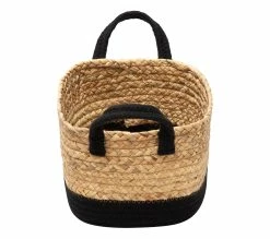 Remise 👍 TIME Panier petit modèle JORIS naturel/noir 🎁 -Promos TIME Magasin 2099901448378 A