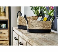 Tout neuf ✔️ TIME Panier grand modèle JORIS naturel/noir ⭐ -Promos TIME Magasin 2099901448385 AMB9 192300