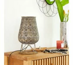 Meilleur prix ⌛ TIME Lampe ajourée H.34,5 cm DELHI Doré antique ⌛ -Promos TIME Magasin 2099901451286 AMB2