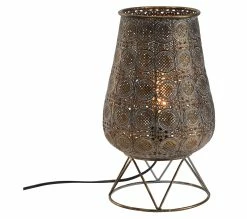 Meilleur prix ⌛ TIME Lampe ajourée H.34,5 cm DELHI Doré antique ⌛ -Promos TIME Magasin 2099901451286 Q