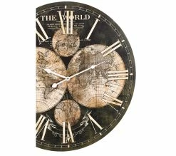 Vente flash 🔥 TIME Horloge D.60 cm MAP Noir / Doré ✔️ -Promos TIME Magasin 2099901451477 D
