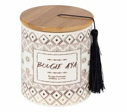 Coupon 😉 TIME Bougie H10 cm AYA Blanc / Noir / Naturel 😍