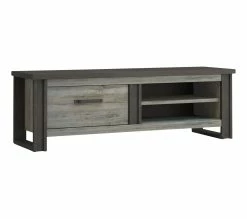 Acheter 😍 TIME Meuble TV 1 tiroir L.169 BAXTER imitation chêne gris 💯 -Promos TIME Magasin 3102000111834 Z2