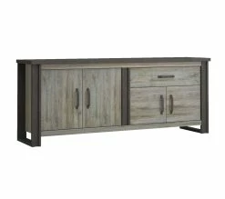 Meilleure affaire ❤️ TIME Buffet L.224 BAXTER imitation chêne gris 👏 -Promos TIME Magasin 3102000111865 Q