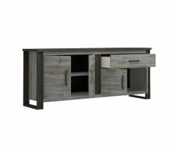 Meilleure affaire ❤️ TIME Buffet L.224 BAXTER imitation chêne gris 👏 -Promos TIME Magasin 3102000111865 VO