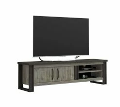 De gros ❤️ TIME Meuble TV 2 portes L.204 BAXTER imitation chêne gris 🎁 -Promos TIME Magasin 3102000111919 Q