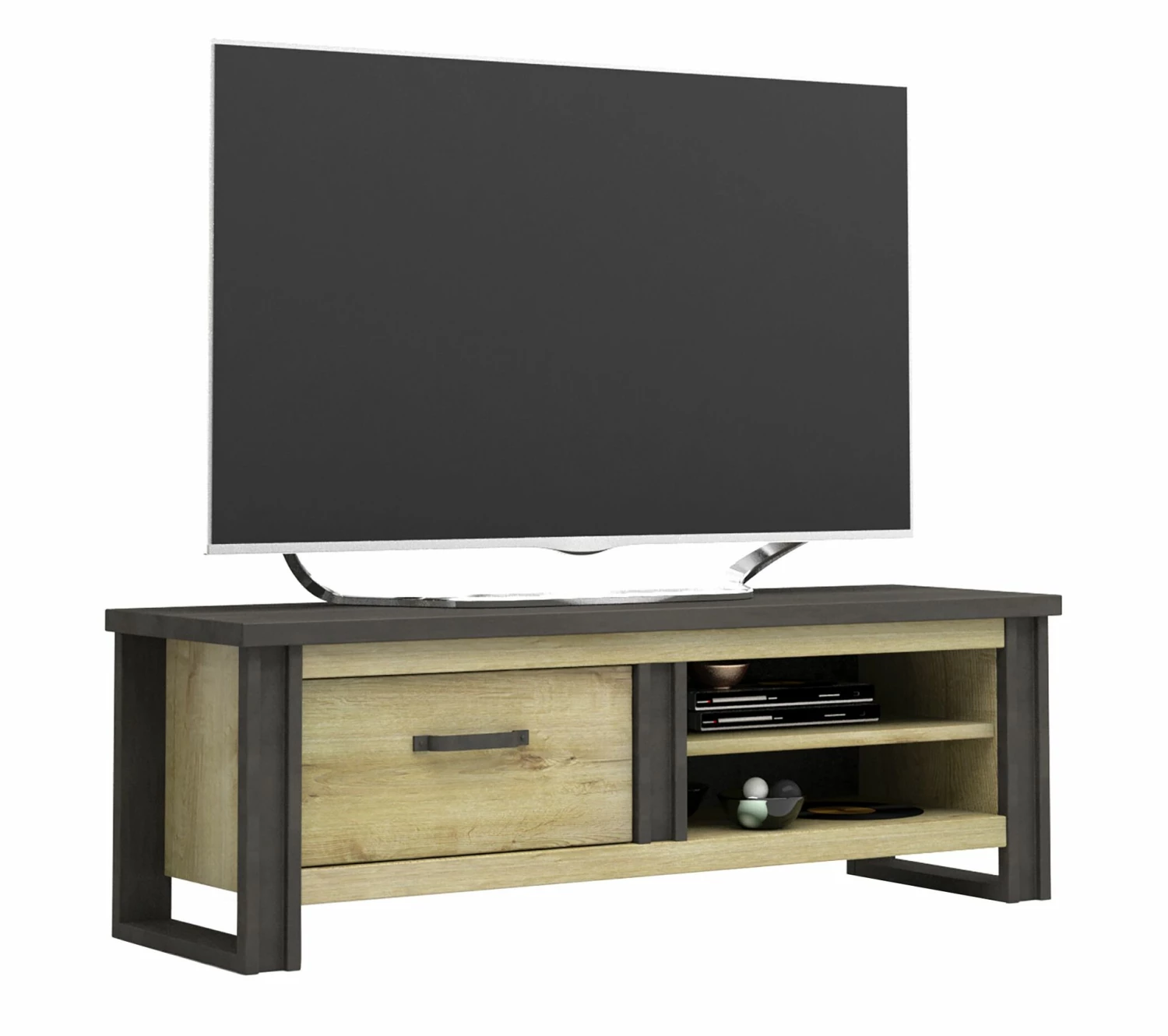 Offres 👏 TIME Meuble TV 1 tiroir L.169 BAXTER imitation chêne 🎉 4 Offres 👏 TIME Meuble TV 1 tiroir L.169 BAXTER imitation chêne 🎉 – Image 2