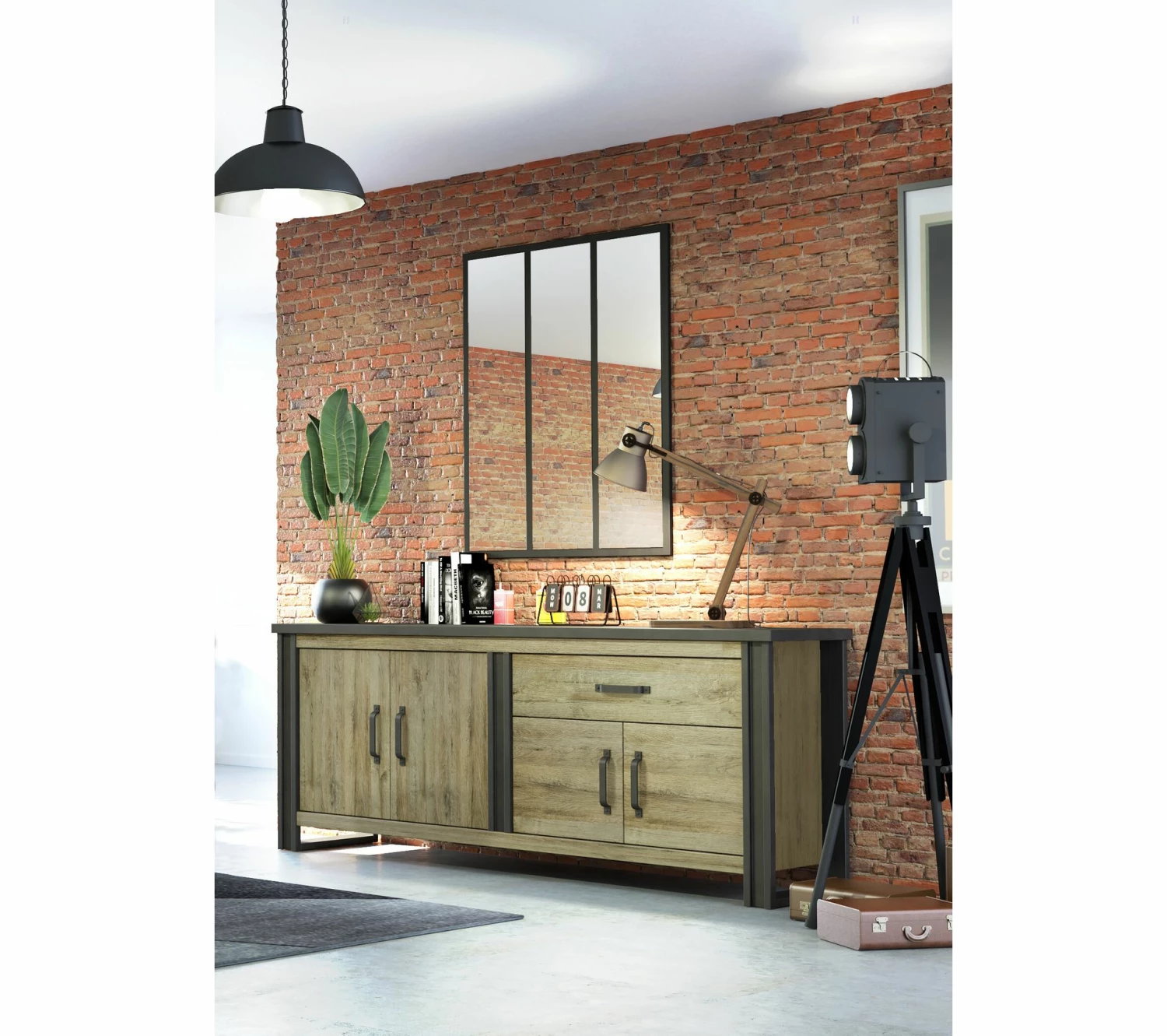 Budget ⌛ TIME Buffet L.224 BAXTER imitation chêne ✨ 3 Budget ⌛ TIME Buffet L.224 BAXTER imitation chêne ✨