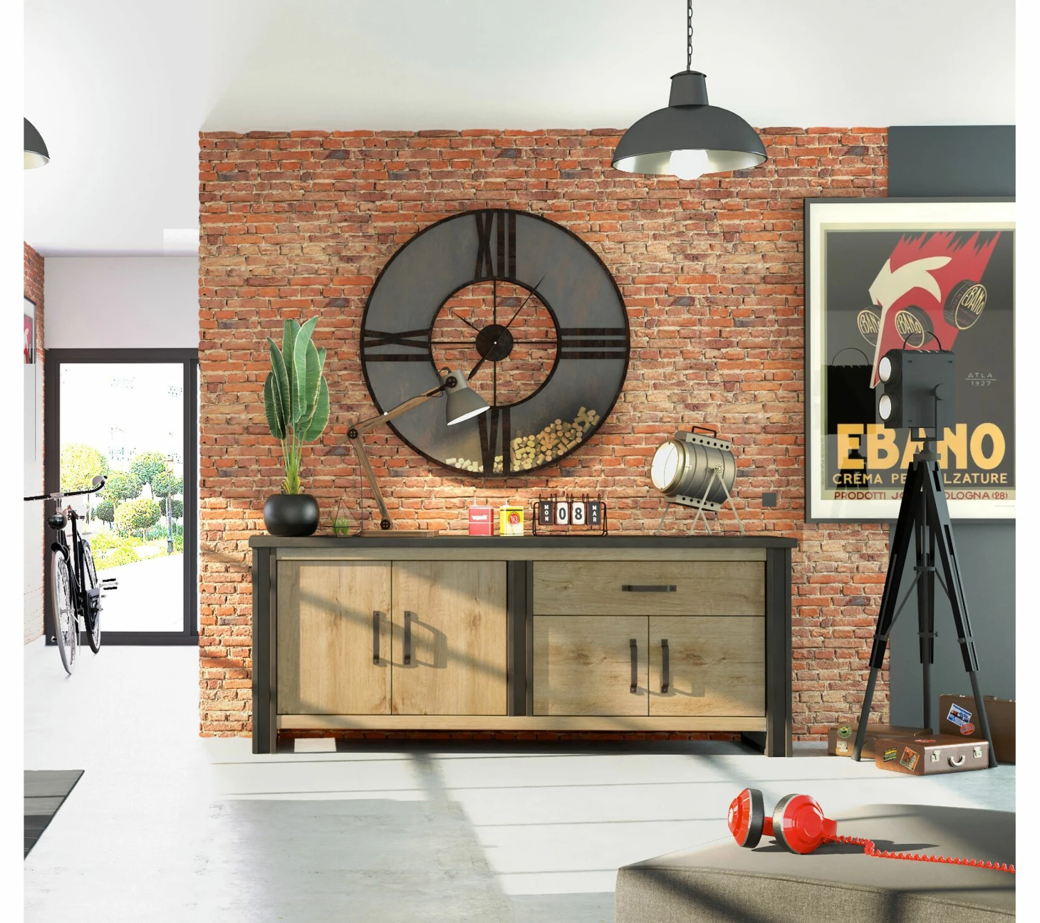 Budget ⌛ TIME Buffet L.224 BAXTER imitation chêne ✨ 8 Budget ⌛ TIME Buffet L.224 BAXTER imitation chêne ✨ – Image 6