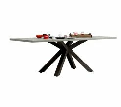 Grosses soldes 👍 TIME Table L.220 pied central BAXTER imitation chêne gris 🔥 -Promos TIME Magasin 3102000112114 Z3