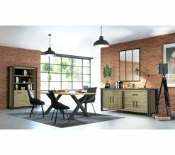 Meilleure vente ⭐ TIME Table L.170 pieds en X BAXTER imitation chêne 🎁