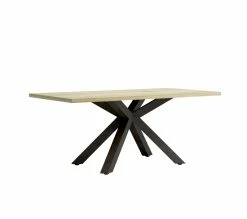 Grosses soldes 🧨 TIME Table L.180 pied central BAXTER imitation chêne ✨ -Promos TIME Magasin 3102000112169 Q