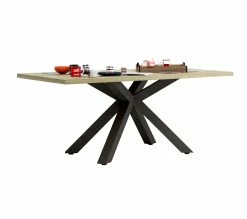 Grosses soldes 🧨 TIME Table L.180 pied central BAXTER imitation chêne ✨ -Promos TIME Magasin 3102000112169 Z3