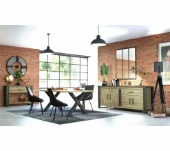 De gros 🤩 TIME Table L.200 pieds en X BAXTER imitation chêne ✔️