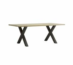 De gros 🤩 TIME Table L.200 pieds en X BAXTER imitation chêne ✔️ -Promos TIME Magasin 3102000112183 Q