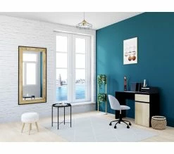 Promo 🛒 TIME Miroir L.160 ZARA acacia massif et noir 🤩