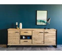 Offres ✨ TIME Buffet 3 portes ZARA acacia massif 👍 -Promos TIME Magasin 3248119120821 AMB9 120543