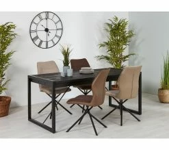 Grosses soldes 🔔 TIME Table rectangulaire L.200 ZARA acacia massif et noir 🔥 -Promos TIME Magasin 3248119121309 AMB3