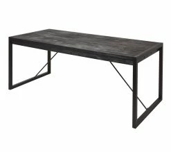 Grosses soldes 🔔 TIME Table rectangulaire L.200 ZARA acacia massif et noir 🔥 -Promos TIME Magasin 3248119121309 P