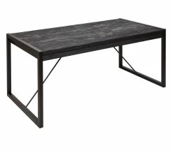 Grosses soldes 🔔 TIME Table rectangulaire L.200 ZARA acacia massif et noir 🔥 -Promos TIME Magasin 3248119121309 Q