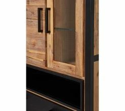 Remise 👏 TIME Vitrine 2 portes ZARA acacia massif et noir 👍 -Promos TIME Magasin 3248119122306 D