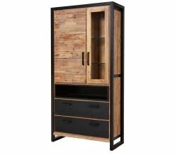 Remise 👏 TIME Vitrine 2 portes ZARA acacia massif et noir 👍 -Promos TIME Magasin 3248119122306 Q