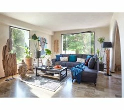 Le moins cher 🎁 TIME Table basse rectangulaire ZARA acacia massif et noir 👍