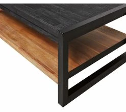 Le moins cher 🎁 TIME Table basse rectangulaire ZARA acacia massif et noir 👍 -Promos TIME Magasin 3248119124300 D