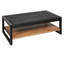 Le moins cher 🎁 TIME Table basse rectangulaire ZARA acacia massif et noir 👍 -Promos TIME Magasin 3248119124300 Q