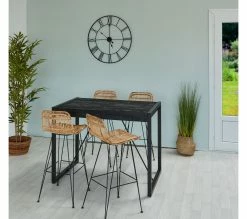 Remise 🥰 TIME Mange debout L.120 ZARA acacia massif et noir 🛒