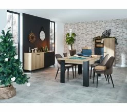 Promo 🧨 TIME Buffet 4 portes/1 tiroir TRUST chêne/noir 🌟 -Promos TIME Magasin 3483600905994 AMB16