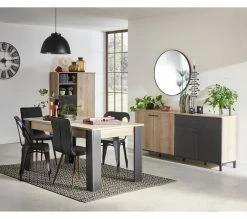 Promo 🧨 TIME Buffet 4 portes/1 tiroir TRUST chêne/noir 🌟 -Promos TIME Magasin 3483600905994 AMB3