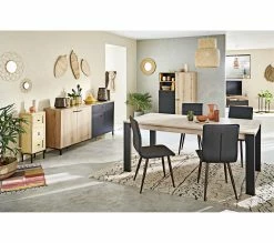 Promo 🧨 TIME Buffet 4 portes/1 tiroir TRUST chêne/noir 🌟 -Promos TIME Magasin 3483600905994 AMB4