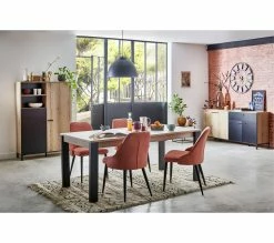 Promo 🧨 TIME Buffet 4 portes/1 tiroir TRUST chêne/noir 🌟 -Promos TIME Magasin 3483600905994 AMB7