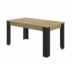 Promo 😍 TIME Table L.160/200 rectangulaire TRUST chêne/noir 👍 -Promos TIME Magasin 3483600920898 P