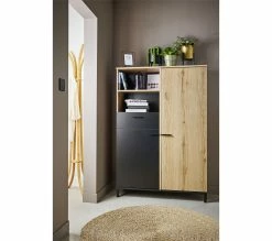 De gros 💯 TIME Buffet haut 2 portes/1 tirorir TRUST chêne/noir 🛒