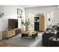 De gros 💯 TIME Buffet haut 2 portes/1 tirorir TRUST chêne/noir 🛒 -Promos TIME Magasin 3483600920904 AMB2