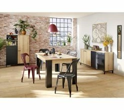 De gros 💯 TIME Buffet haut 2 portes/1 tirorir TRUST chêne/noir 🛒 -Promos TIME Magasin 3483600920904 AMB9 192408