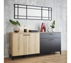 De gros 💯 TIME Buffet haut 2 portes/1 tirorir TRUST chêne/noir 🛒 -Promos TIME Magasin 3483600920904 AMB9 91669