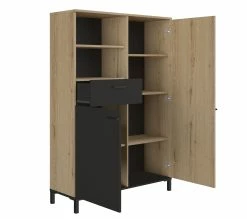 De gros 💯 TIME Buffet haut 2 portes/1 tirorir TRUST chêne/noir 🛒 -Promos TIME Magasin 3483600920904 P