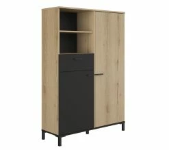 De gros 💯 TIME Buffet haut 2 portes/1 tirorir TRUST chêne/noir 🛒 -Promos TIME Magasin 3483600920904 Q