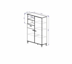 De gros 💯 TIME Buffet haut 2 portes/1 tirorir TRUST chêne/noir 🛒 -Promos TIME Magasin 3483600920904 Z1