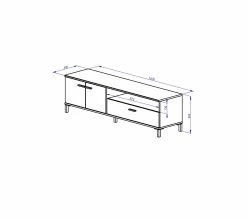 Coupon 🥰 TIME Meuble TV 2 portes/1 tiroir TRUST chêne/noir 💯 -Promos TIME Magasin 3483600920911 Z1