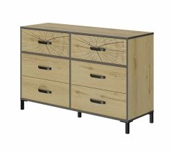 Coupon 🛒 TIME Commode 6 tiroirs ARMOR imitation chêne 💯 -Promos TIME Magasin 3483601075603 P