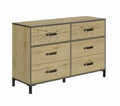 Coupon 🛒 TIME Commode 6 tiroirs ARMOR imitation chêne 💯 -Promos TIME Magasin 3483601075603 Q