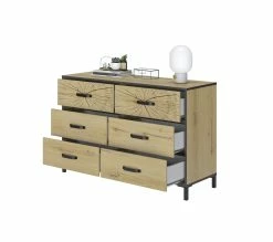 Coupon 🛒 TIME Commode 6 tiroirs ARMOR imitation chêne 💯 -Promos TIME Magasin 3483601075603 VO